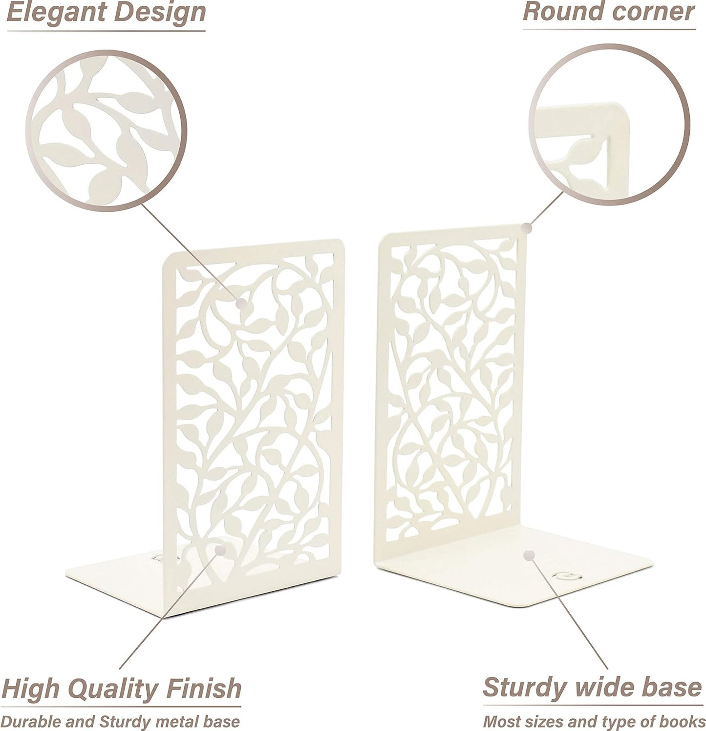Metal for Heavy Books / White / Set of 2