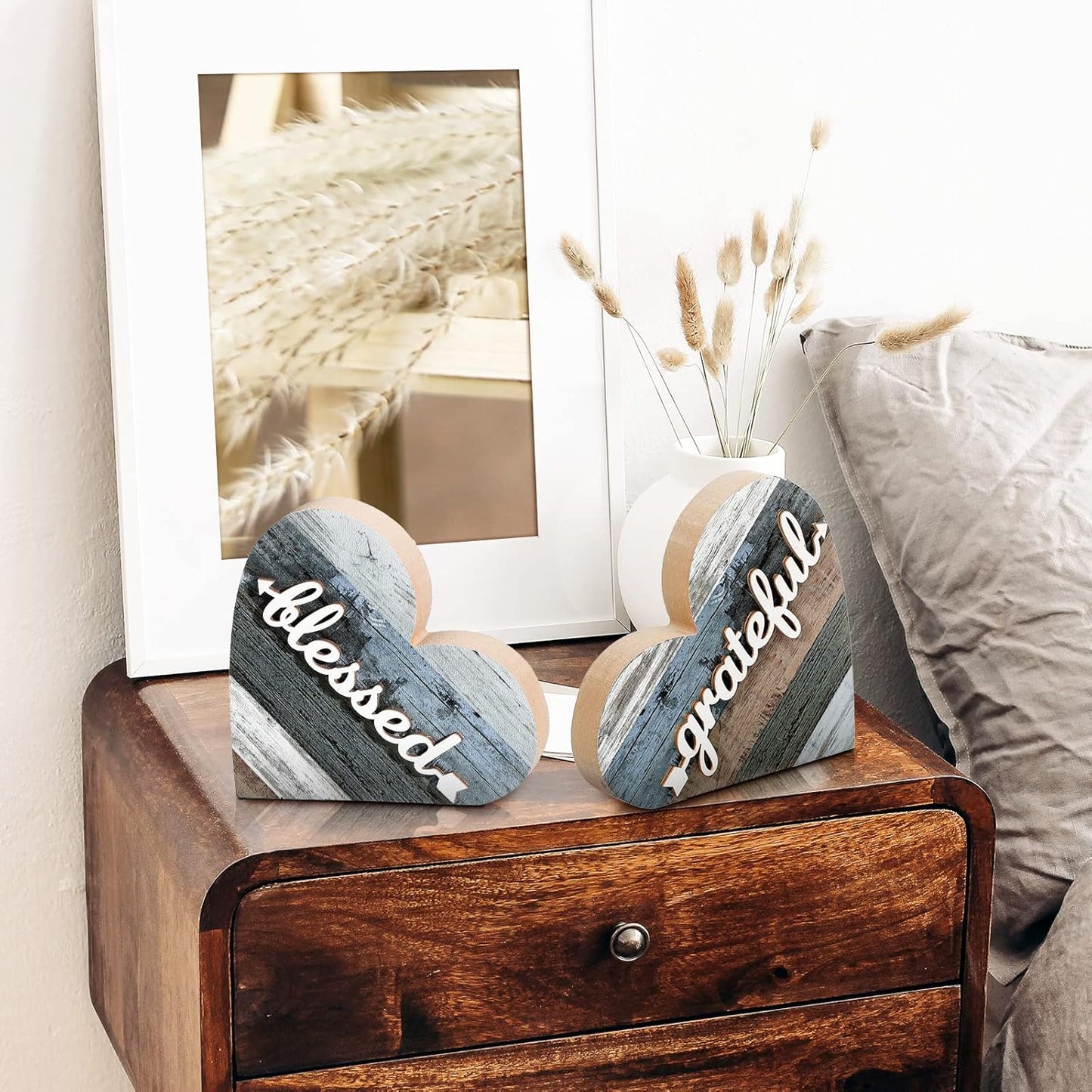 Farmhouse Knick Knacks Christian Table / Grateful Style / Set of 2