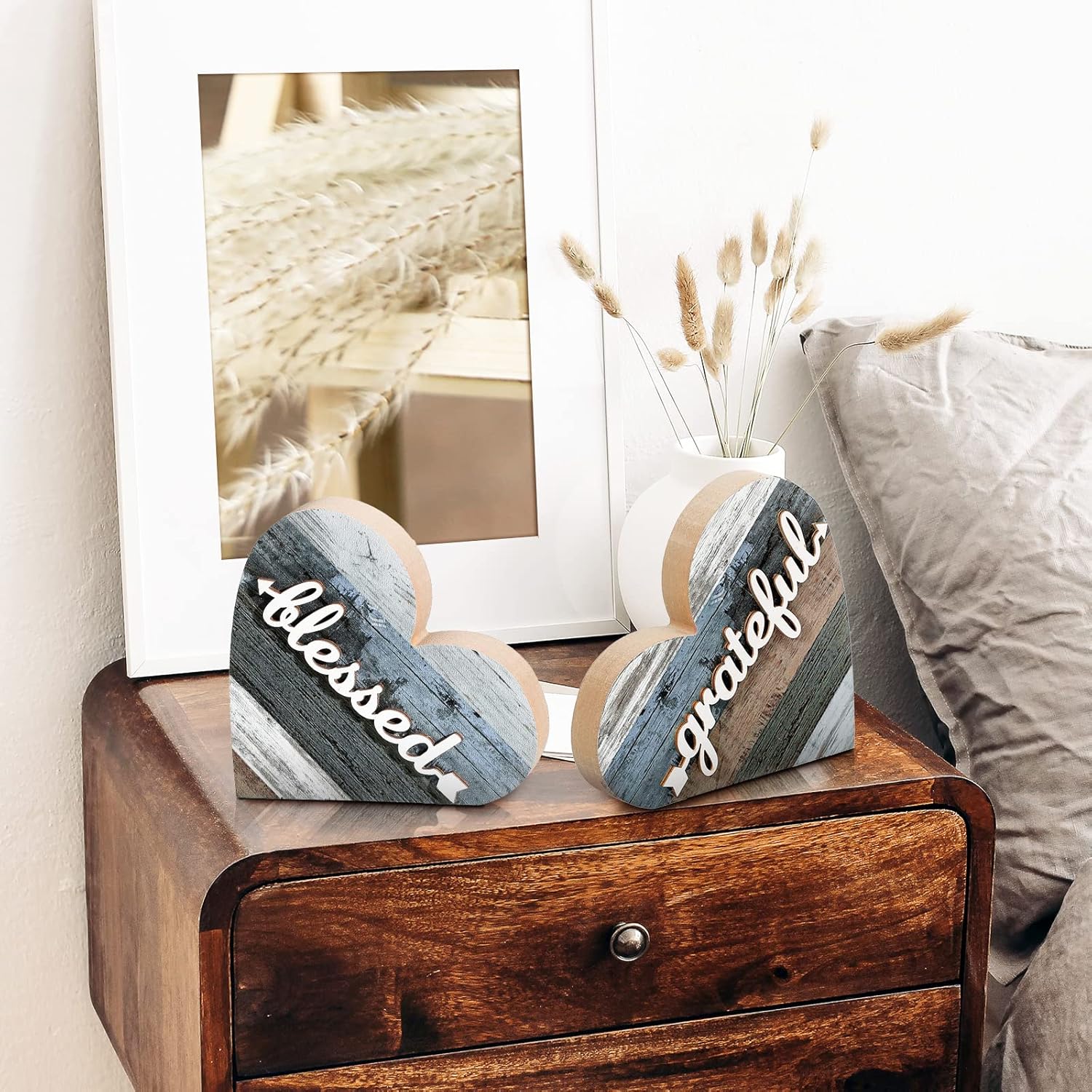 Farmhouse Knick Knacks Christian Table / Grateful Style / Set of 2