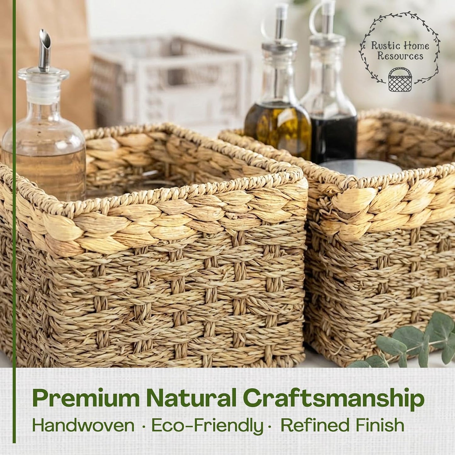 Small Wicker Storage Baskets / 8 x 7 x 5.5 / Small - " In. / Natural / Set of 2