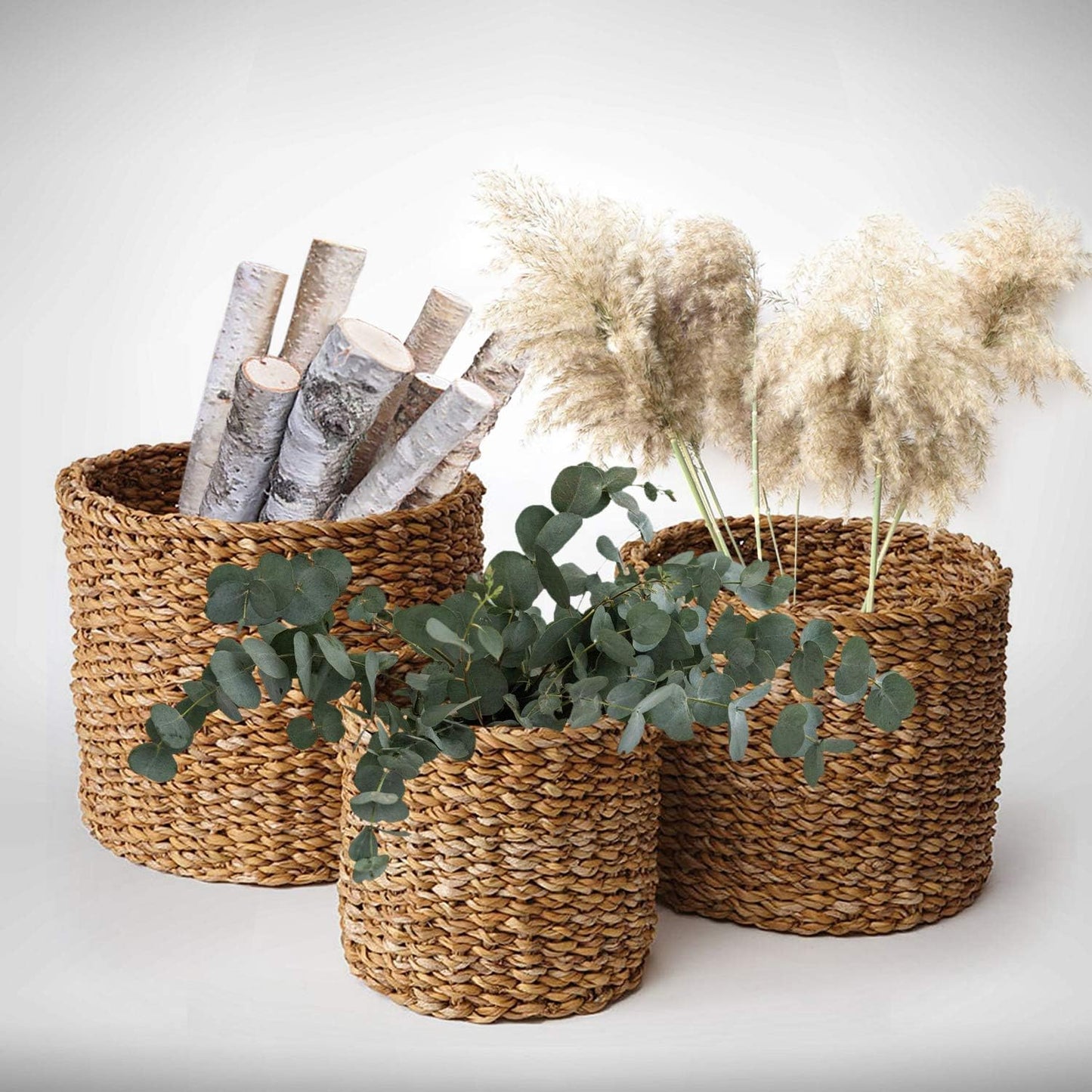 Seagrass Small Round Baskets / Set of 3