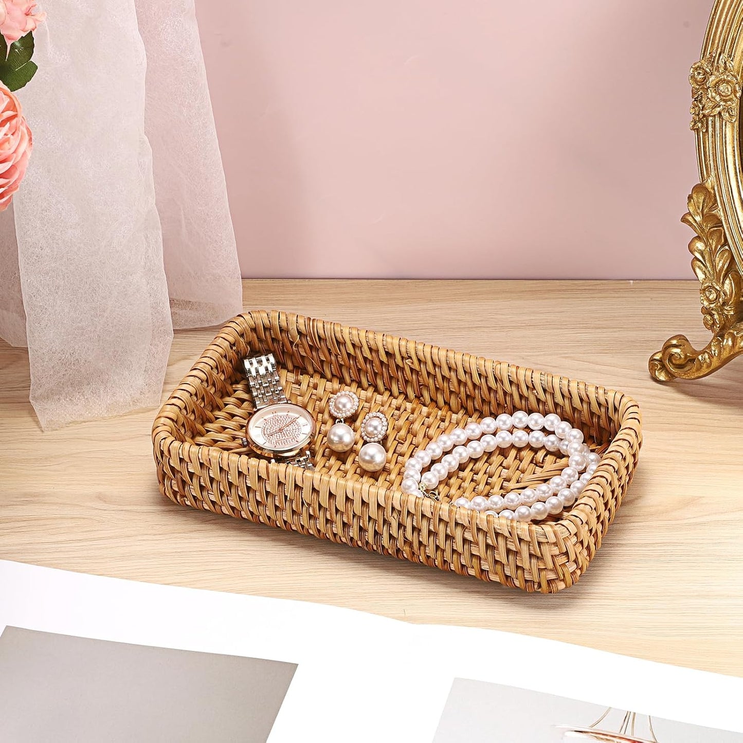 Small Remote Basket / Natural / 8.3 x 4.7 x 1.6