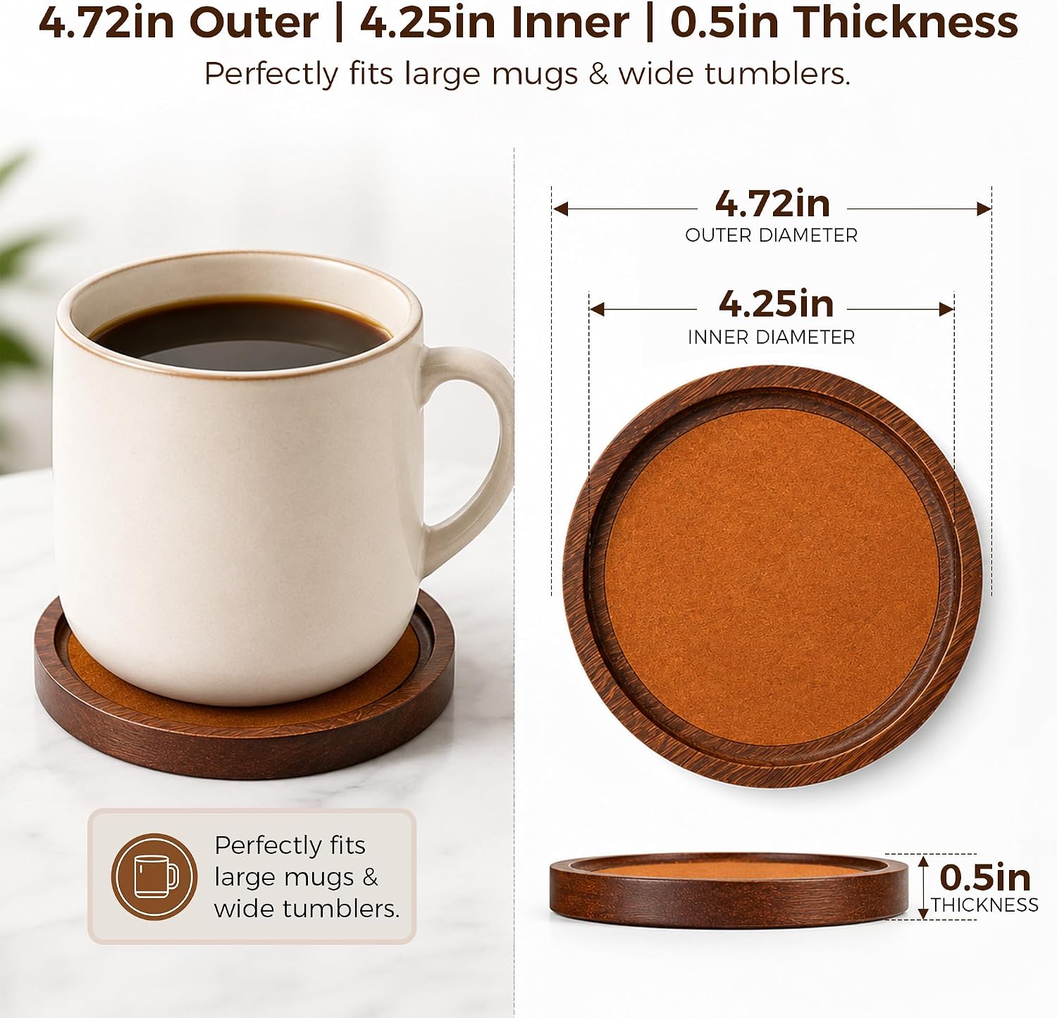 Holder Coffee Table Decor / Dark Brown / Set of 6