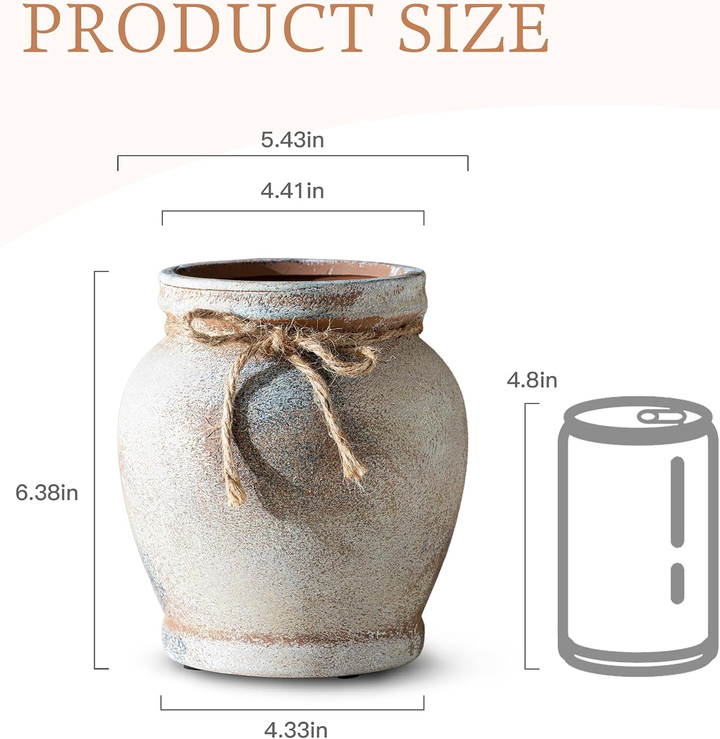 Rust Ceramic Vase / Rust Color / 6.5 Inch
