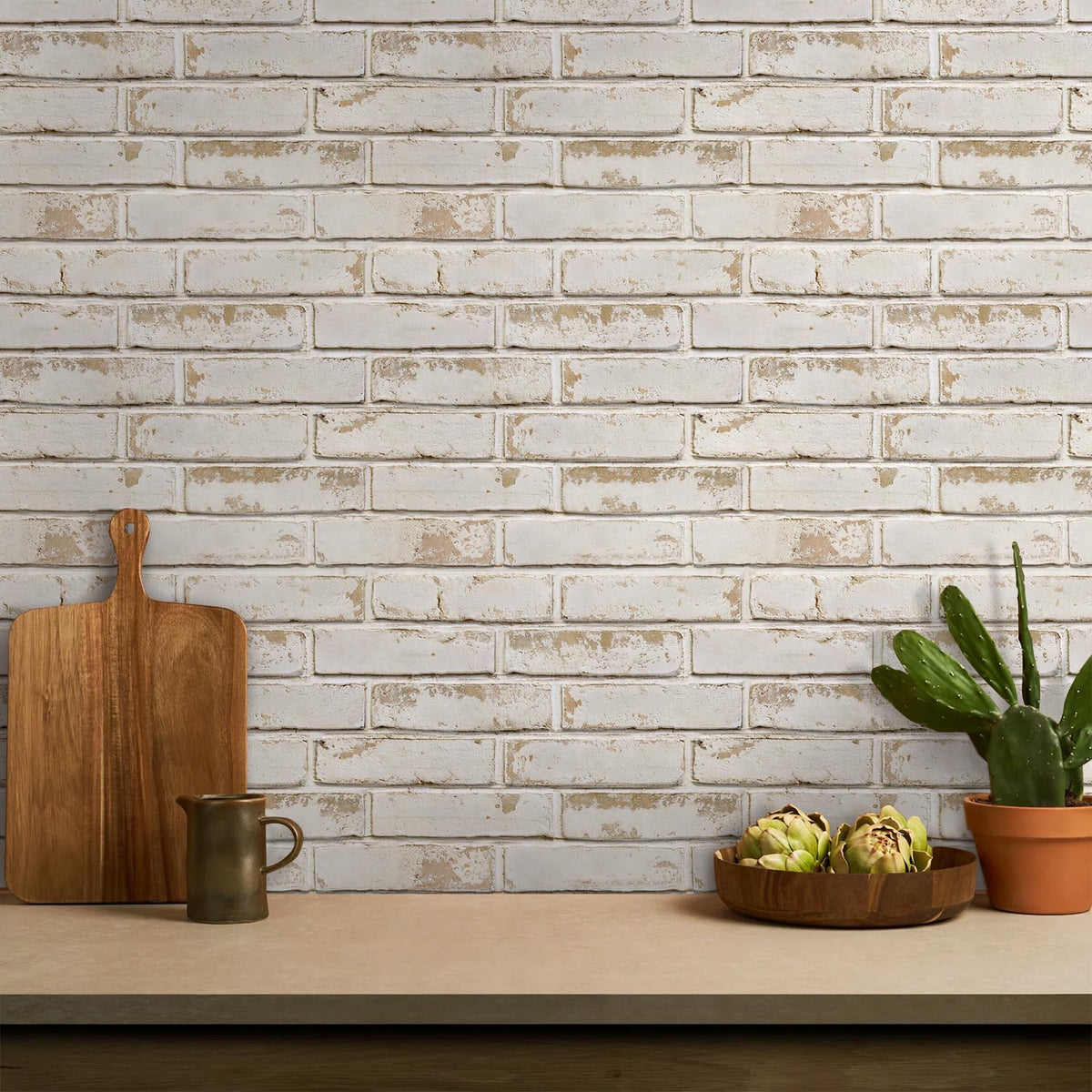 Commomy 3D Faux Brick Wall Panels - 10pcs 15.74" x 11.8" | Thin UrltraLight PVC Peel and Stick Brick Wall Covering for