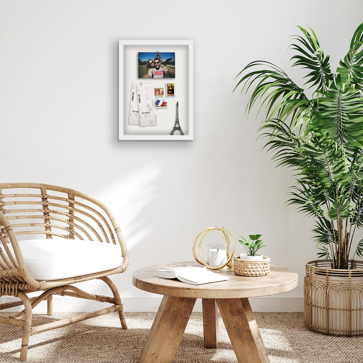 Americanflat 12x16 Shadow Box Frame - Engineered Wood - White | Polished plexiglass front, 1.5 inch interior depth