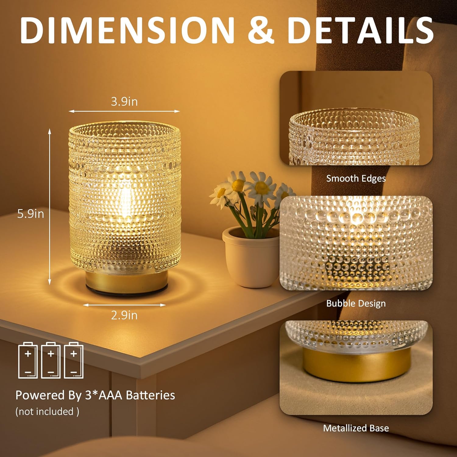 Small Battery operated Lamp / Transparent