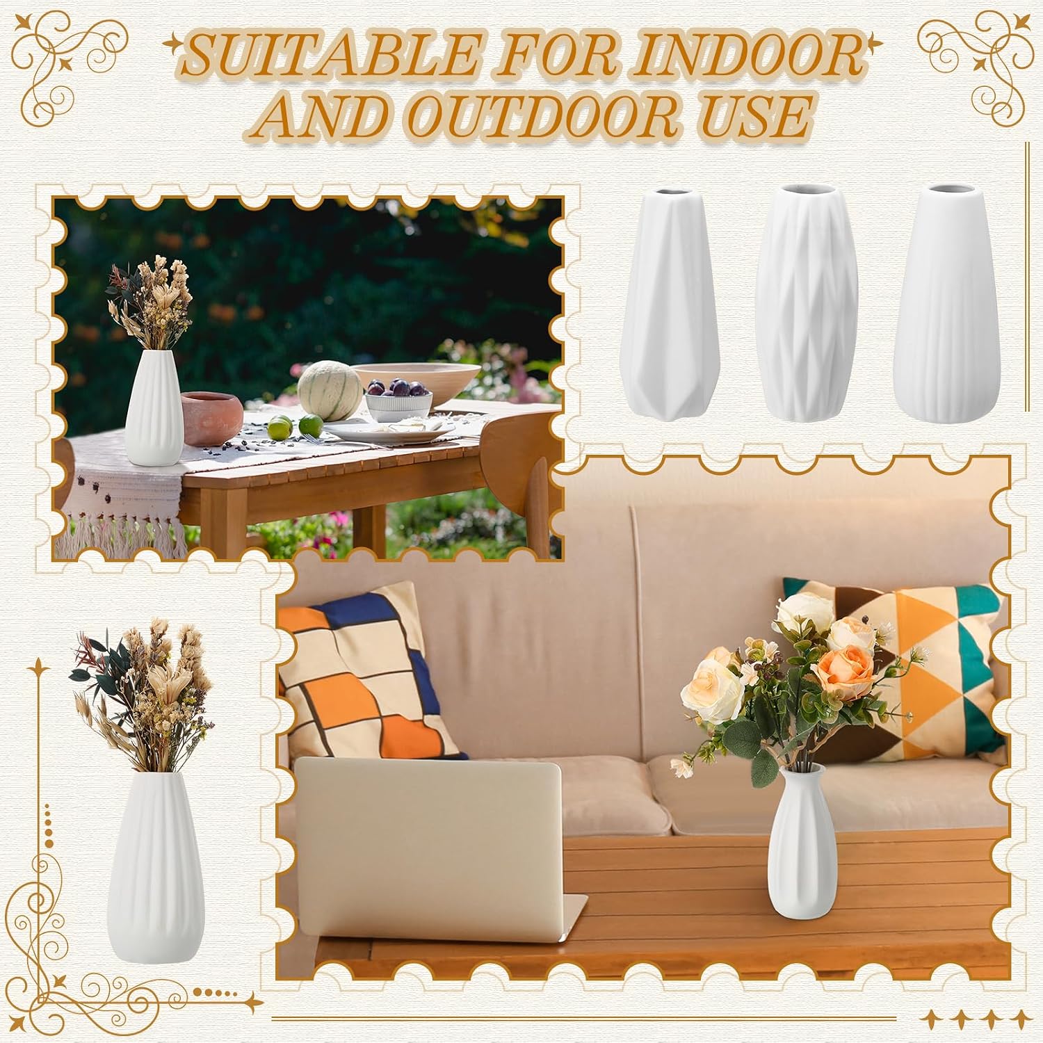 Ceramic Bud Vase Bulk Boho Small Pampas Grass Flower Vase / White / 5 Inch / Set of 16