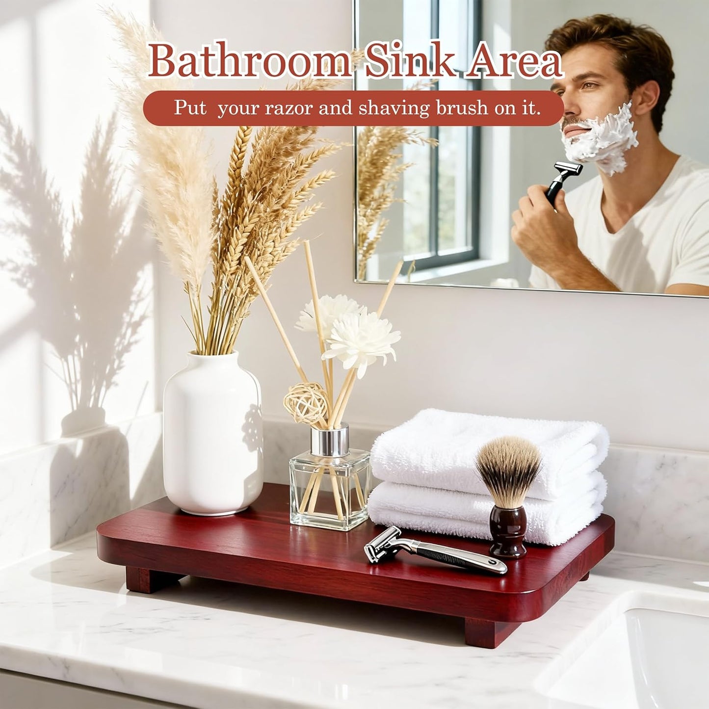 Farmhouse Decorative Tray Soap Holder / Red Brown / X:11*7