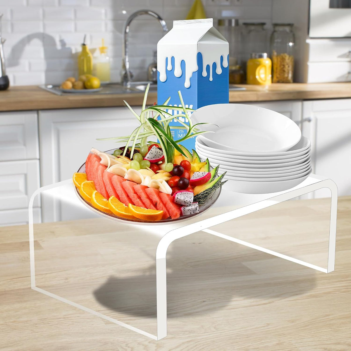 10mm Thick Heavy Duty Acrylic Shower Stool, 200 lbs Capacity 13.5 Inch | Setp Stool, Display Riser, Footstool, Shower