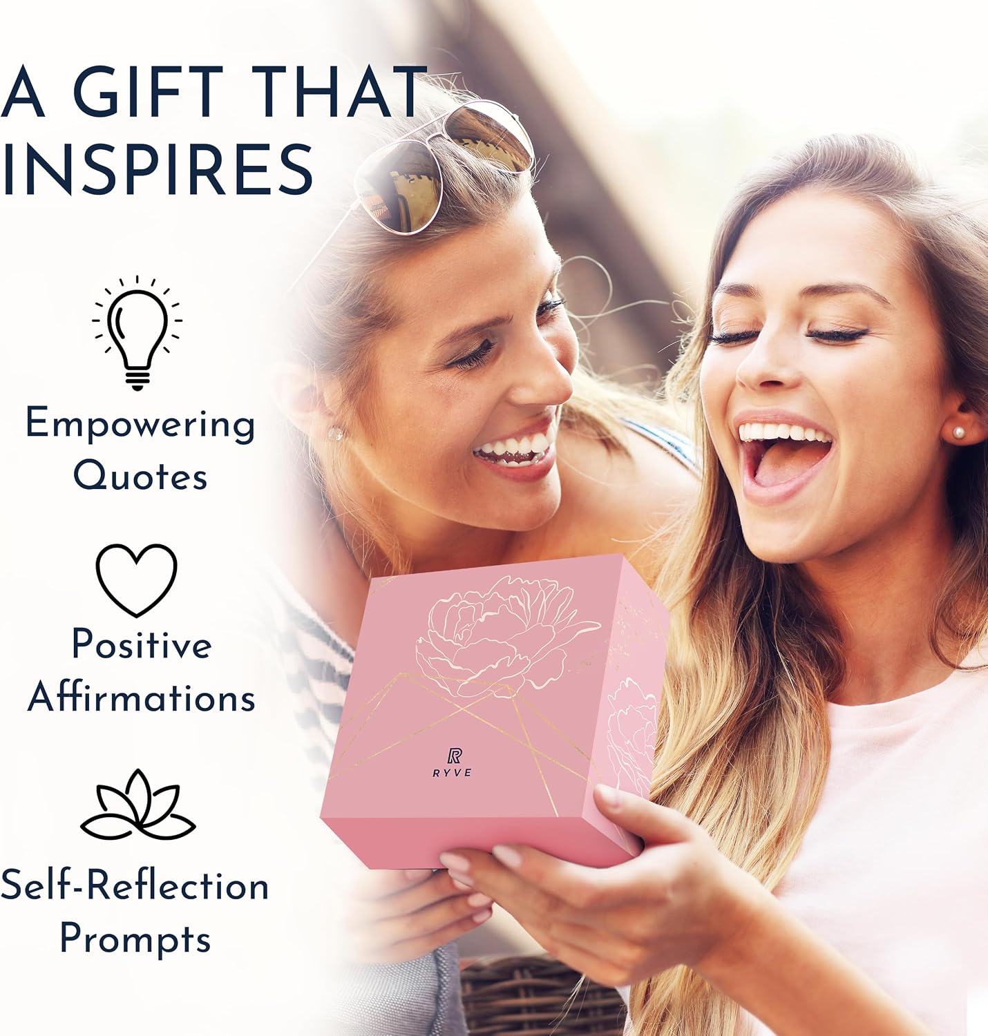Pink Motivational Desk Flip Calendar with 366 Daily Affirmations for Women | Inspirational Perpetual Desk Calendar