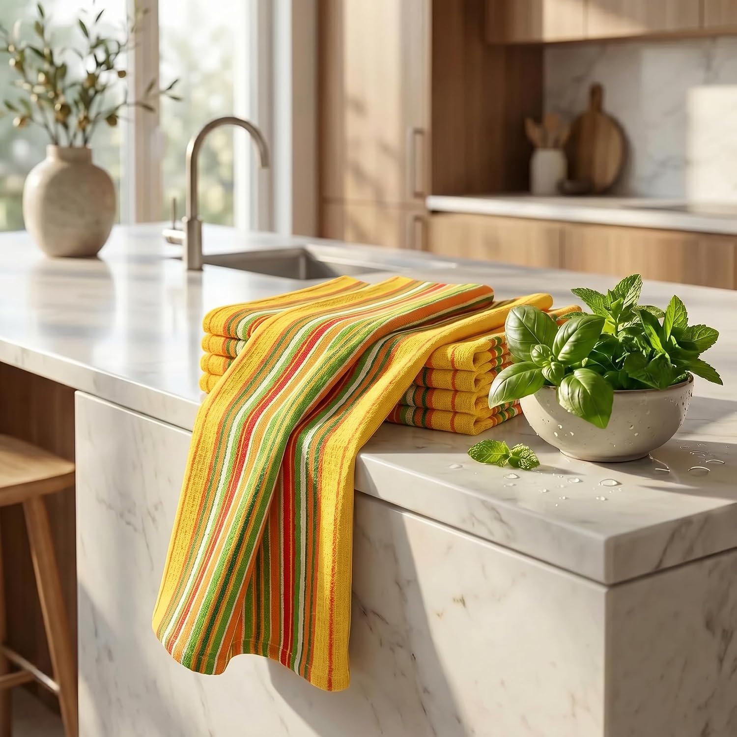 Urban Villa Kitchen Towels Cotton Dish Towels 20”x30” (Set of 6) Mustad