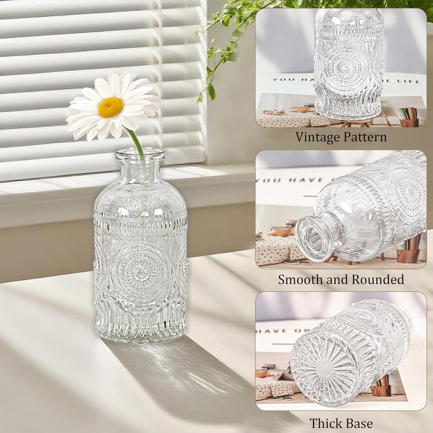 Glass Bud Vase Set / Clear / Set of 24