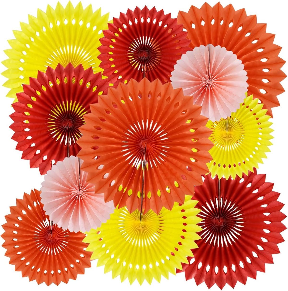 BEISHIDA Honeycomb Round Paper Fans Fall Orange Hanging Party Decoration