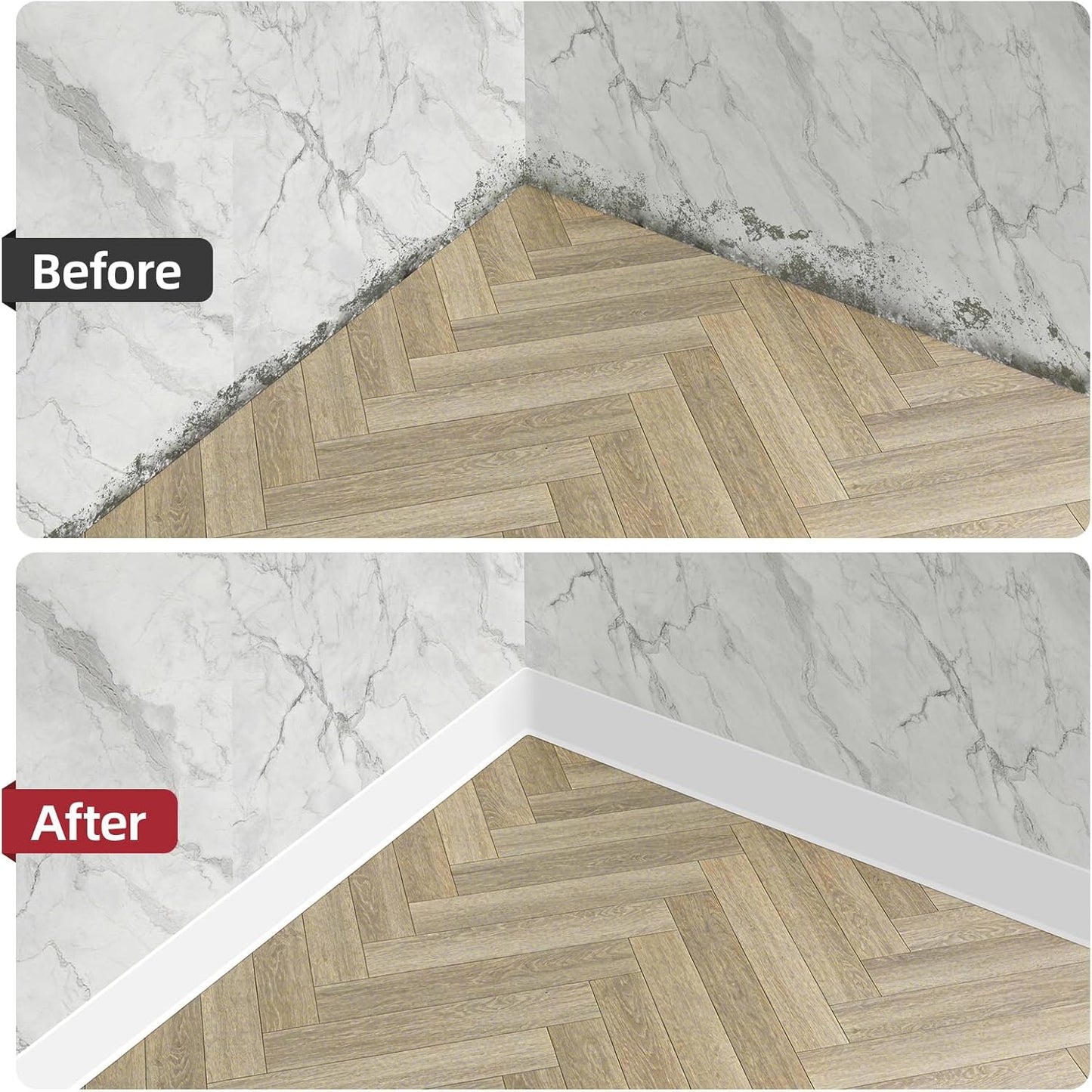 Vinyl Baseboard Molding Trim / 16.4FT x 1.97 IN / 16.4 Inch