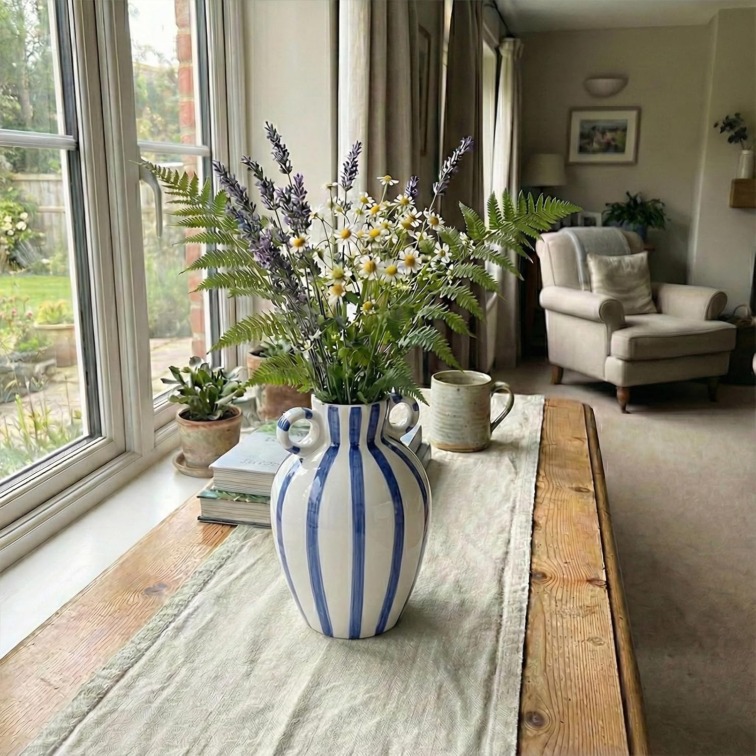 Modern Checkered Vase / Blue