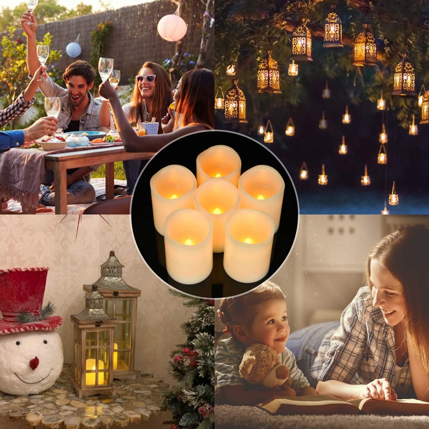 AKU TONPA Flameless Candles Battery Operated Pillar Real Wax Flickering Electric LED Candle Gift Sets with Remote