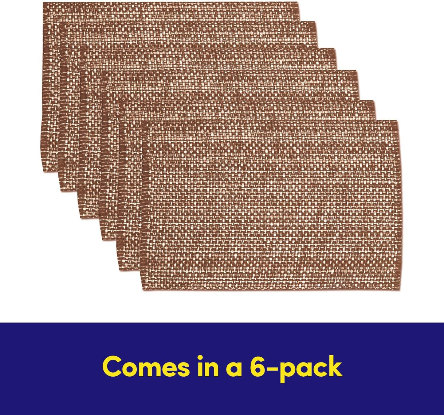 Sweet Home Collection 100% Cotton Placemats for Dining Room Rectangle Two Tone Woven Fabric 13" x 19" Soft Durable