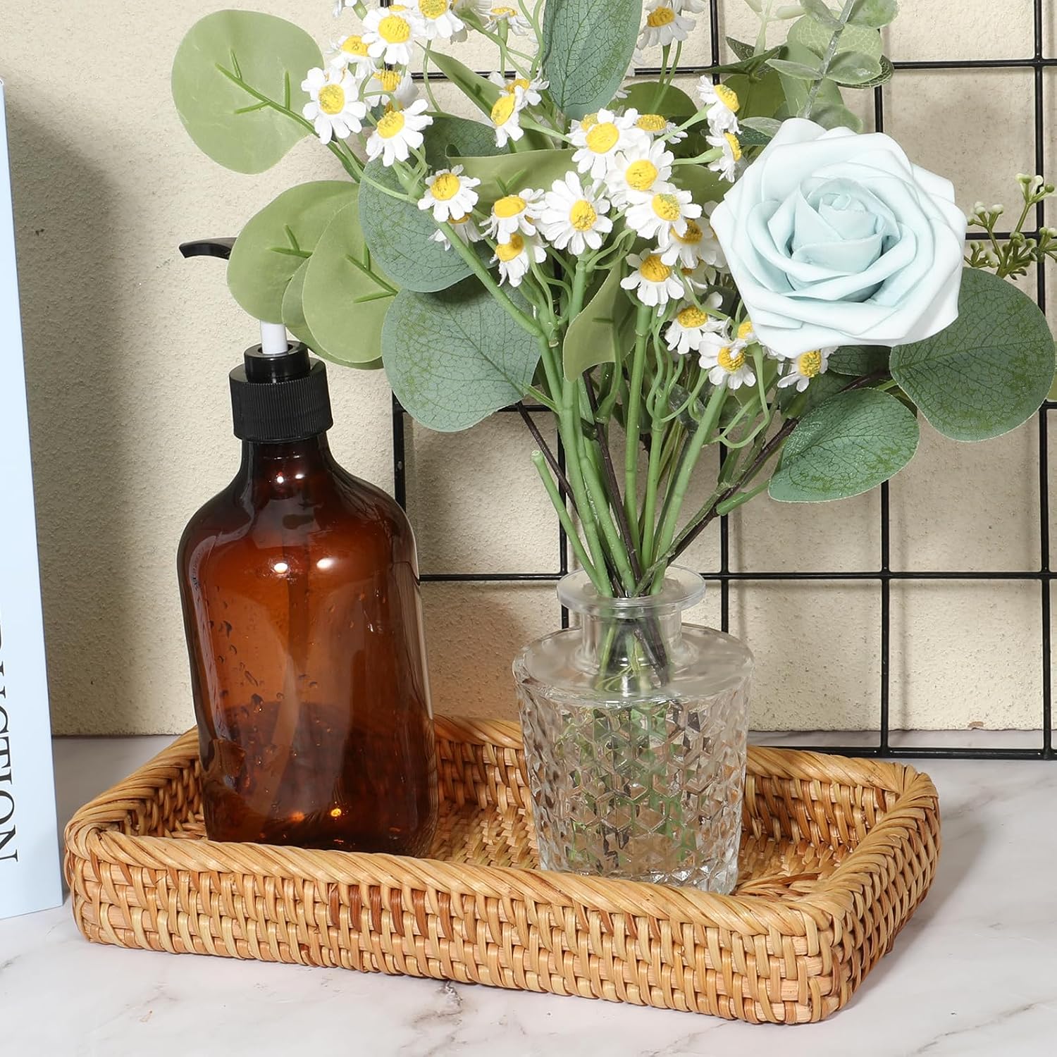 Rattan Bathroom Vanity Tray / Natural / 10 Inch