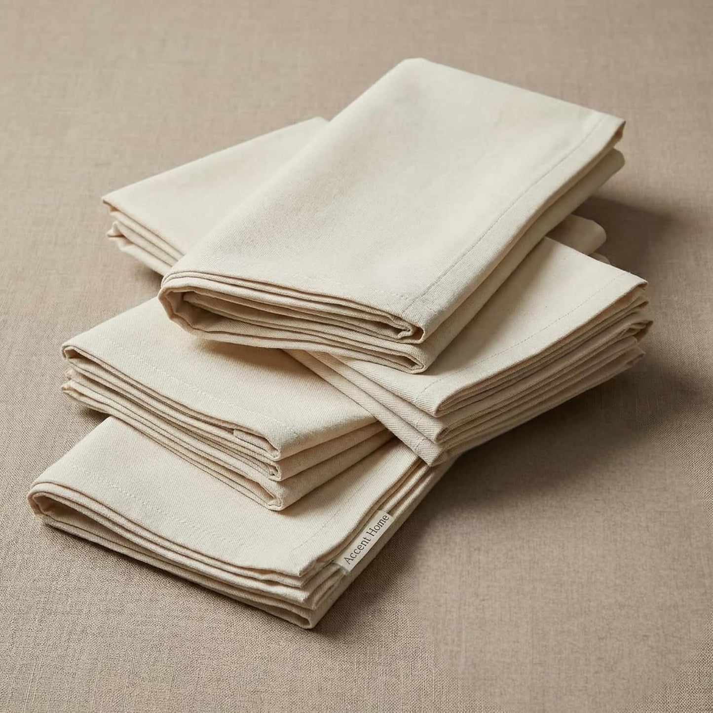 ACCENTHOME Accent Home 100% Cotton Napkins, Delicate Cloth Napkins for Dinners, Parties and Weddings，18 x 18 Inch Set