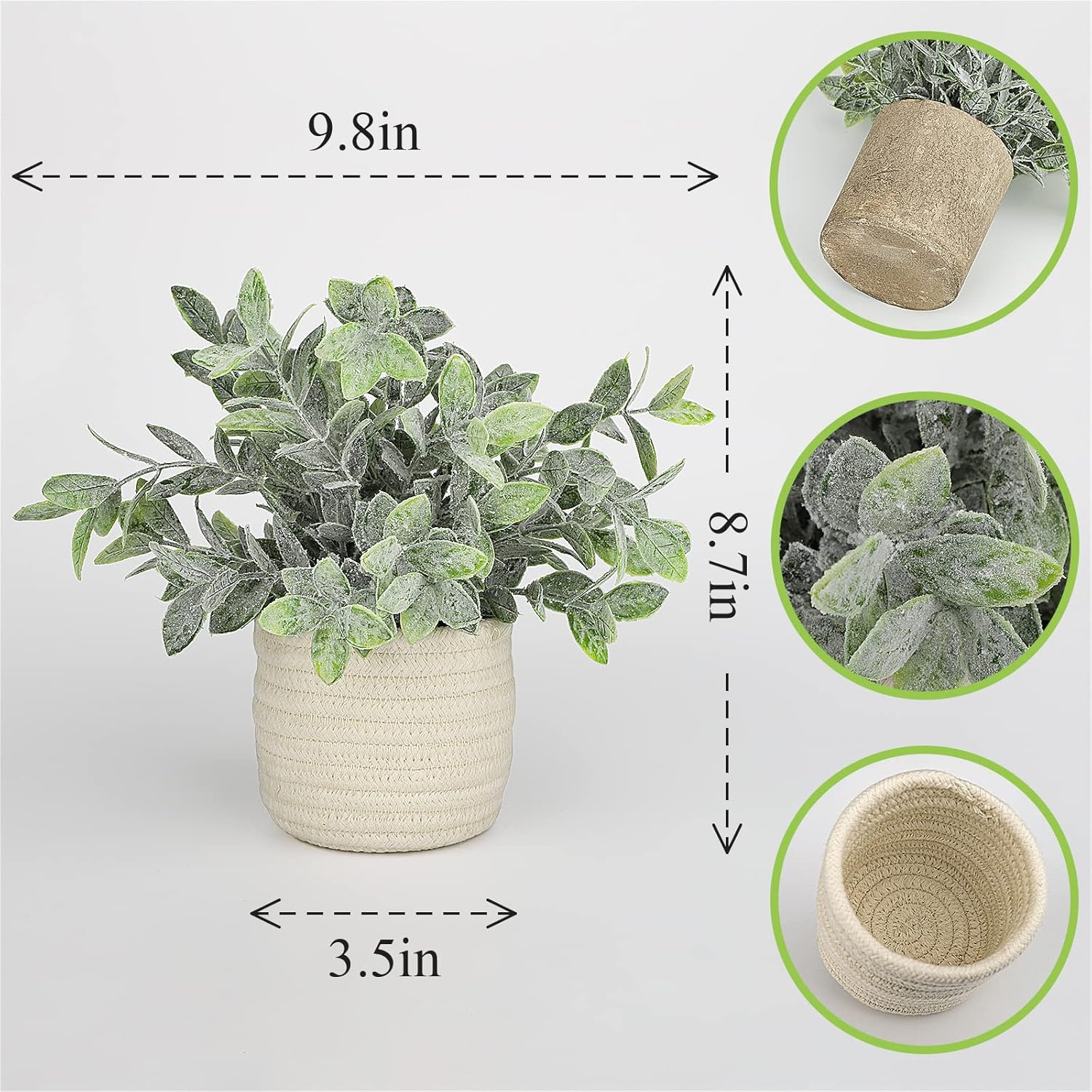 Faux Plants / Decorative Artificial Plants for Farmhouse Desk Shelf Decor / Green Plant Style A