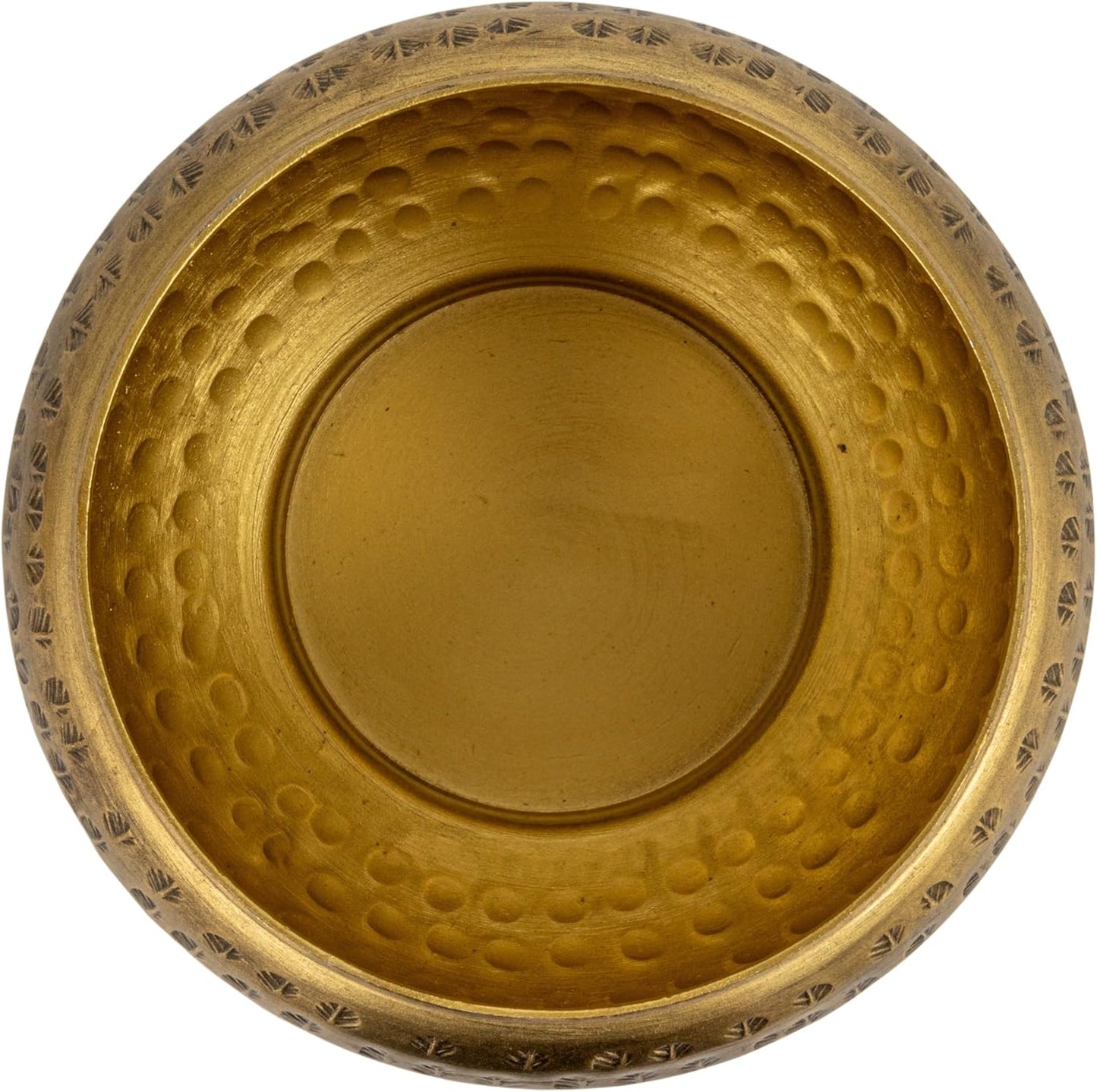 Round Hammered Metal Container / Cottage