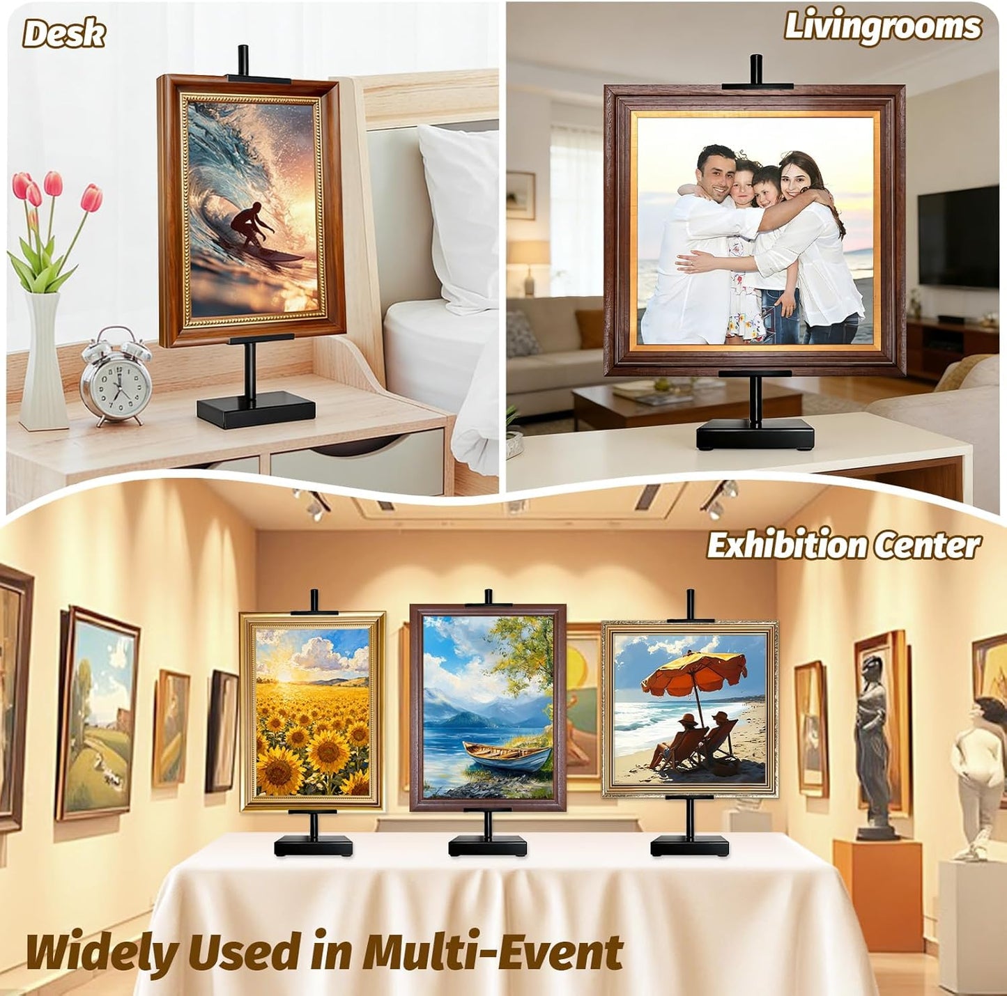 Metal Picture Stands for Display / Black / 18 Inch