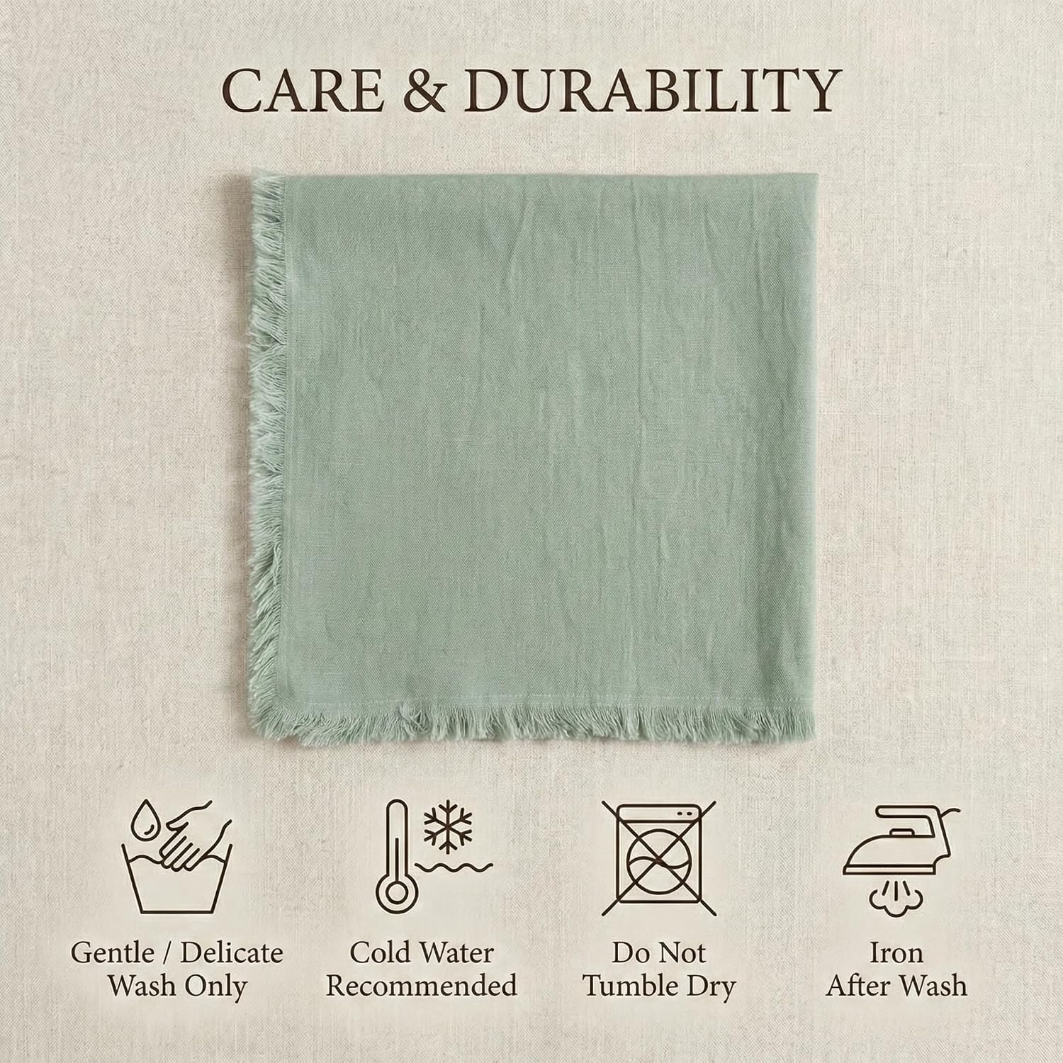 ACCENTHOME Teal Cotton Linen Napkin Set of 12 18x18 inch Dinner Napkins - Washable Soft Premium Hotel Quality Reusable