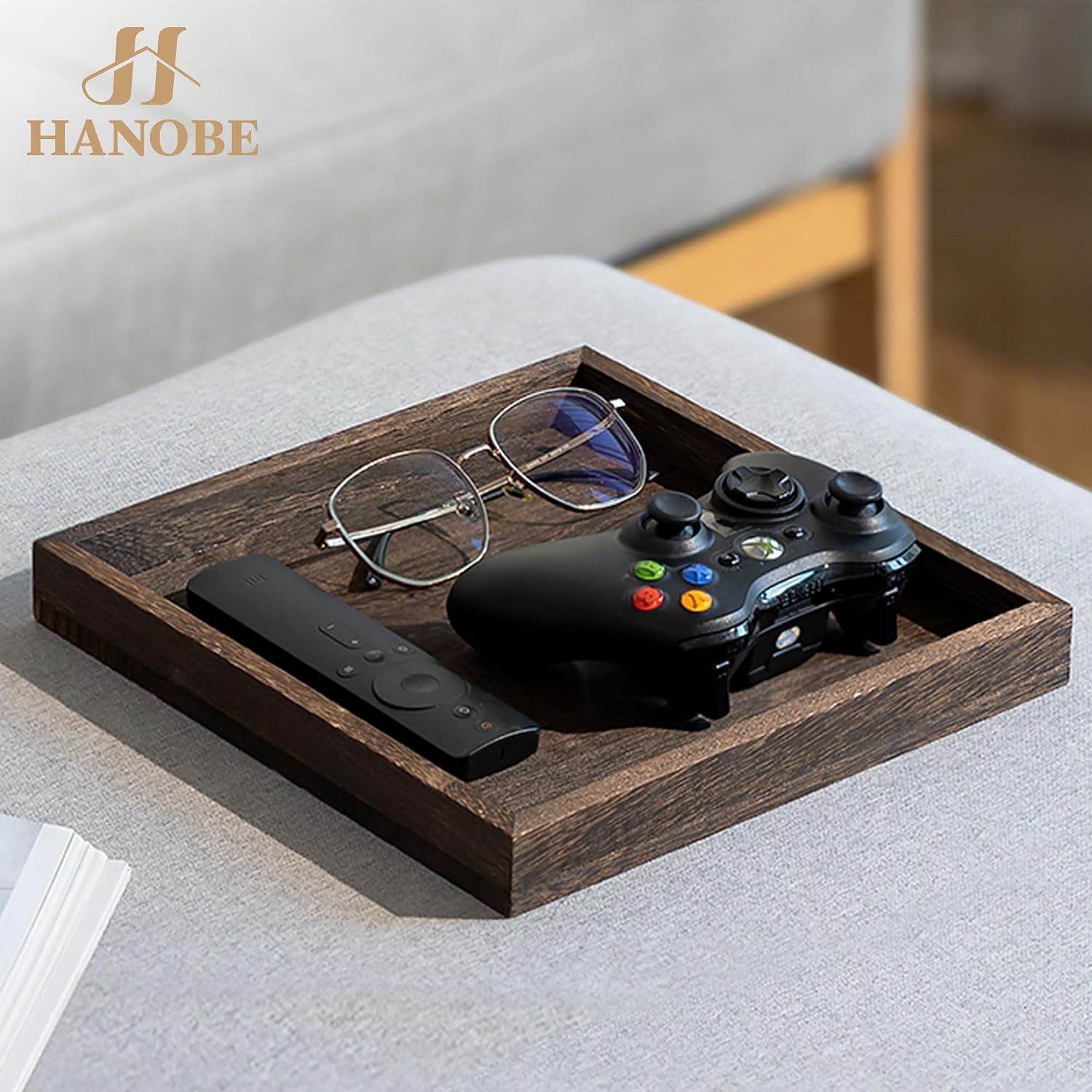 Small Wood Decorative Trays for Ottoman Coffee Tables