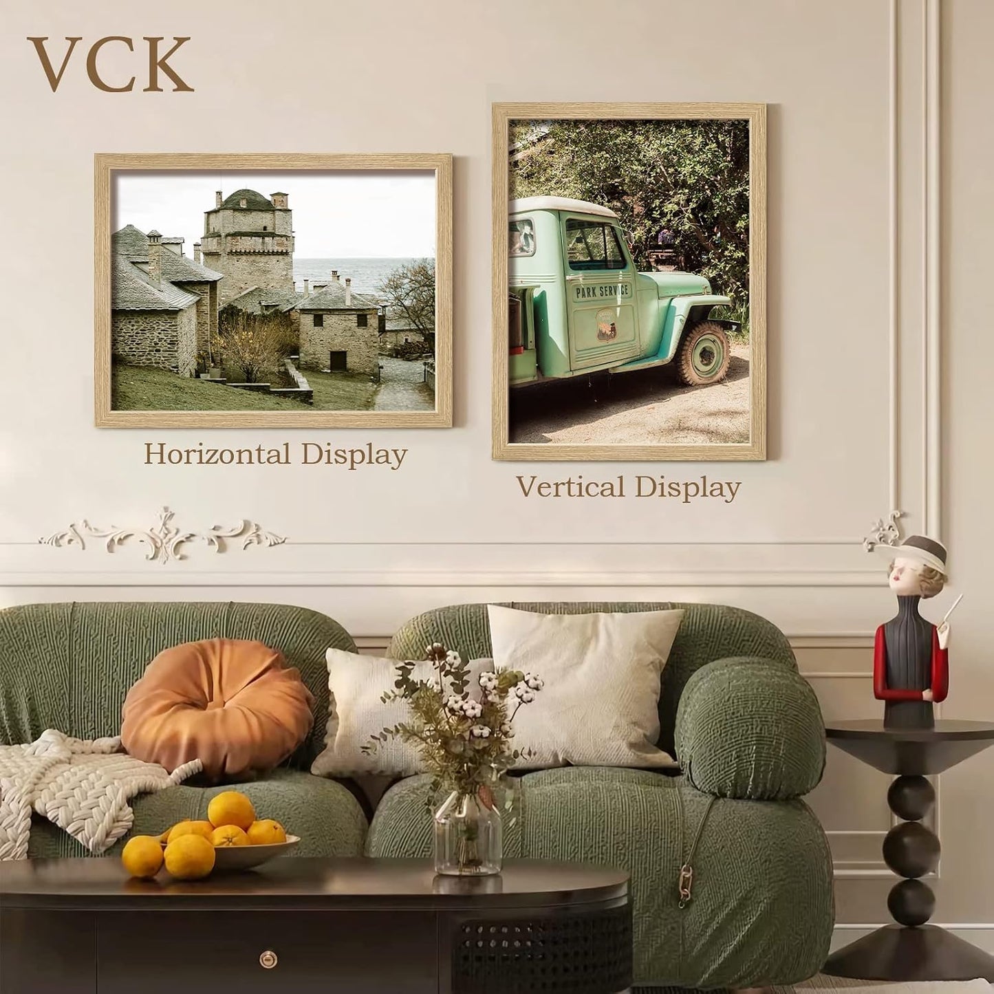 VCK 18x24 Poster Frame 3 Pack, Natural Oak Wood Wide Border, for Picture | Light Woodgrain, Wall Hanging, HD