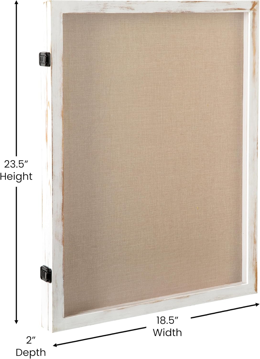 Flash Furniture Peyton Shadow Box Display Case, Solid Pine Wood Frame, Powder Coated Latch and Hinges, Foam Back with