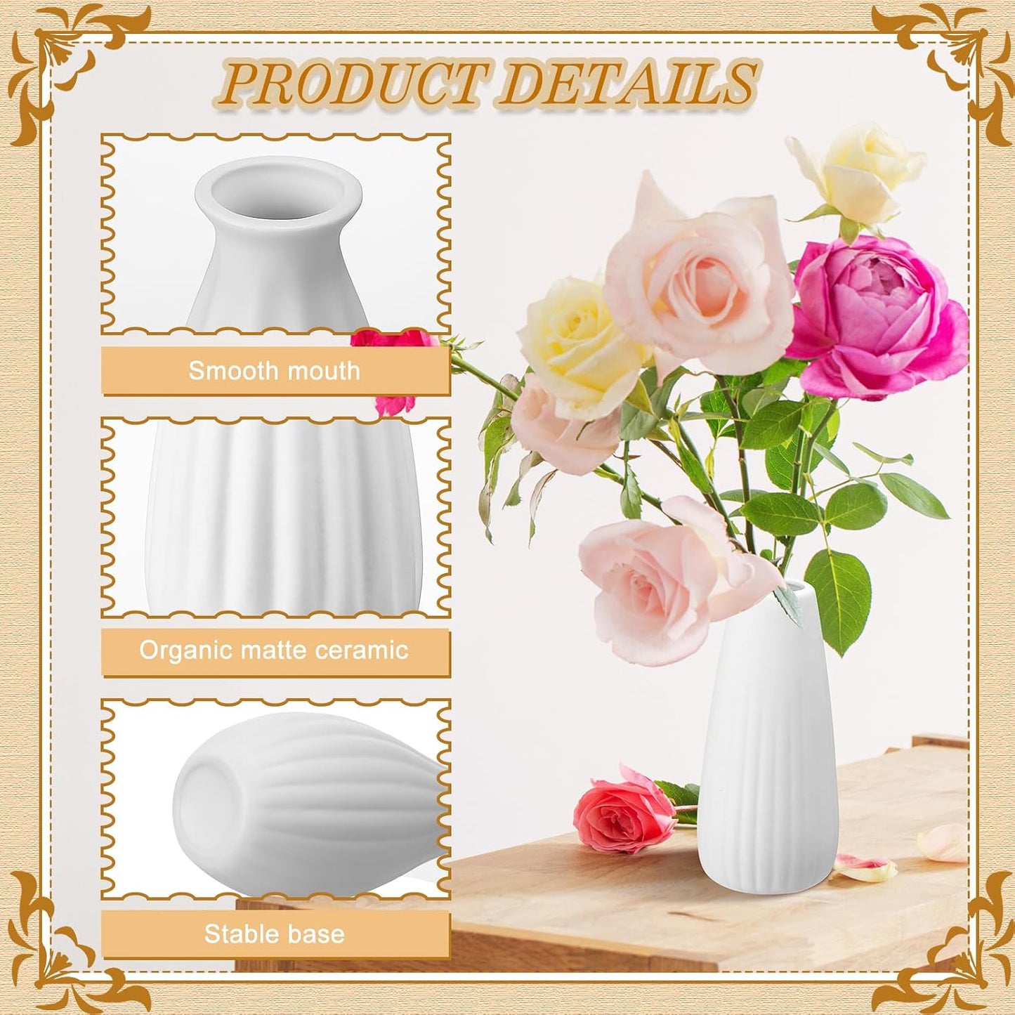 Ceramic Bud Vase Bulk Boho Small Pampas Grass Flower Vase / White / 5 Inch / Set of 16