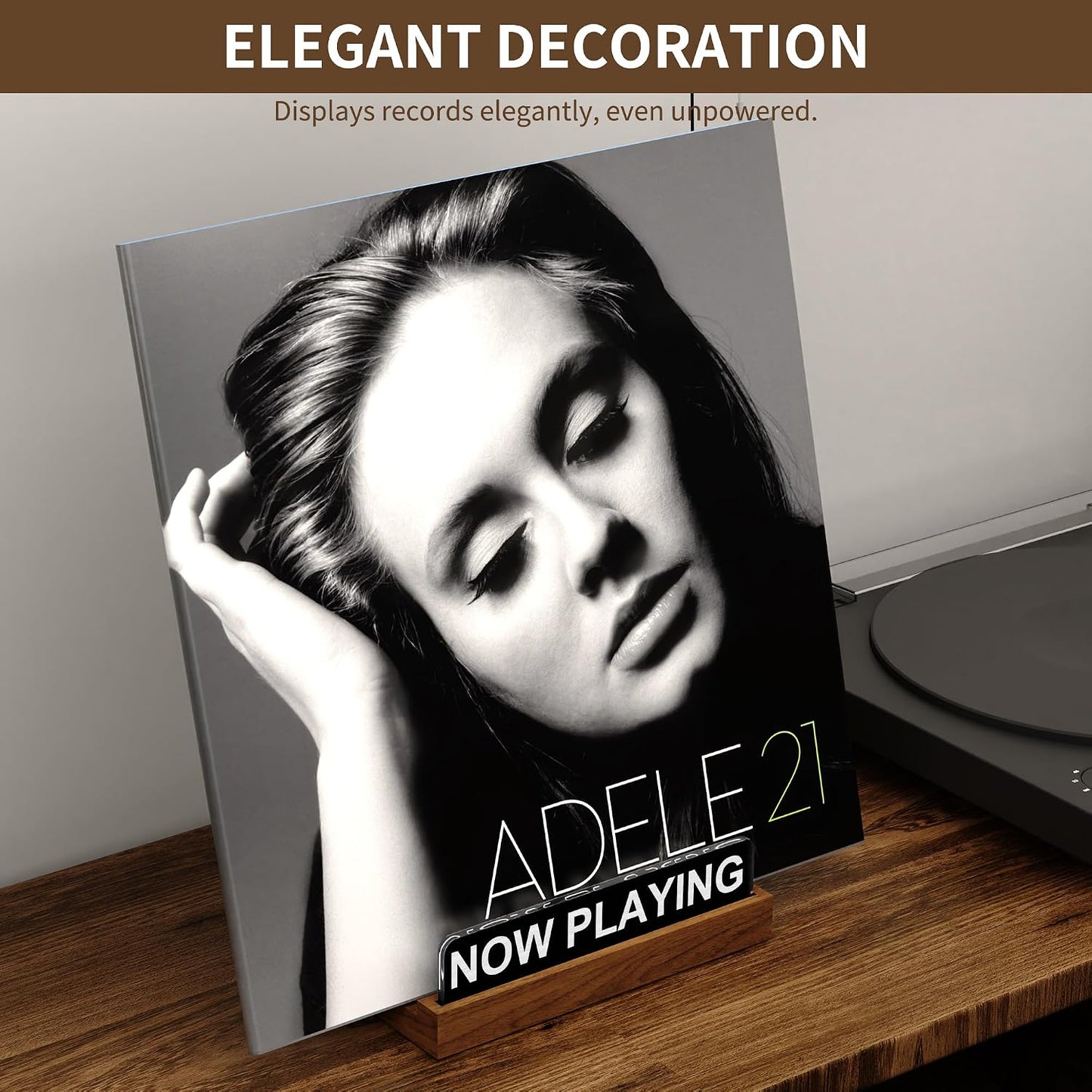 Now Playing Vinyl Record Stand , Light Up Album Display Holder , Vinyl Record Display , Album Player Stand with