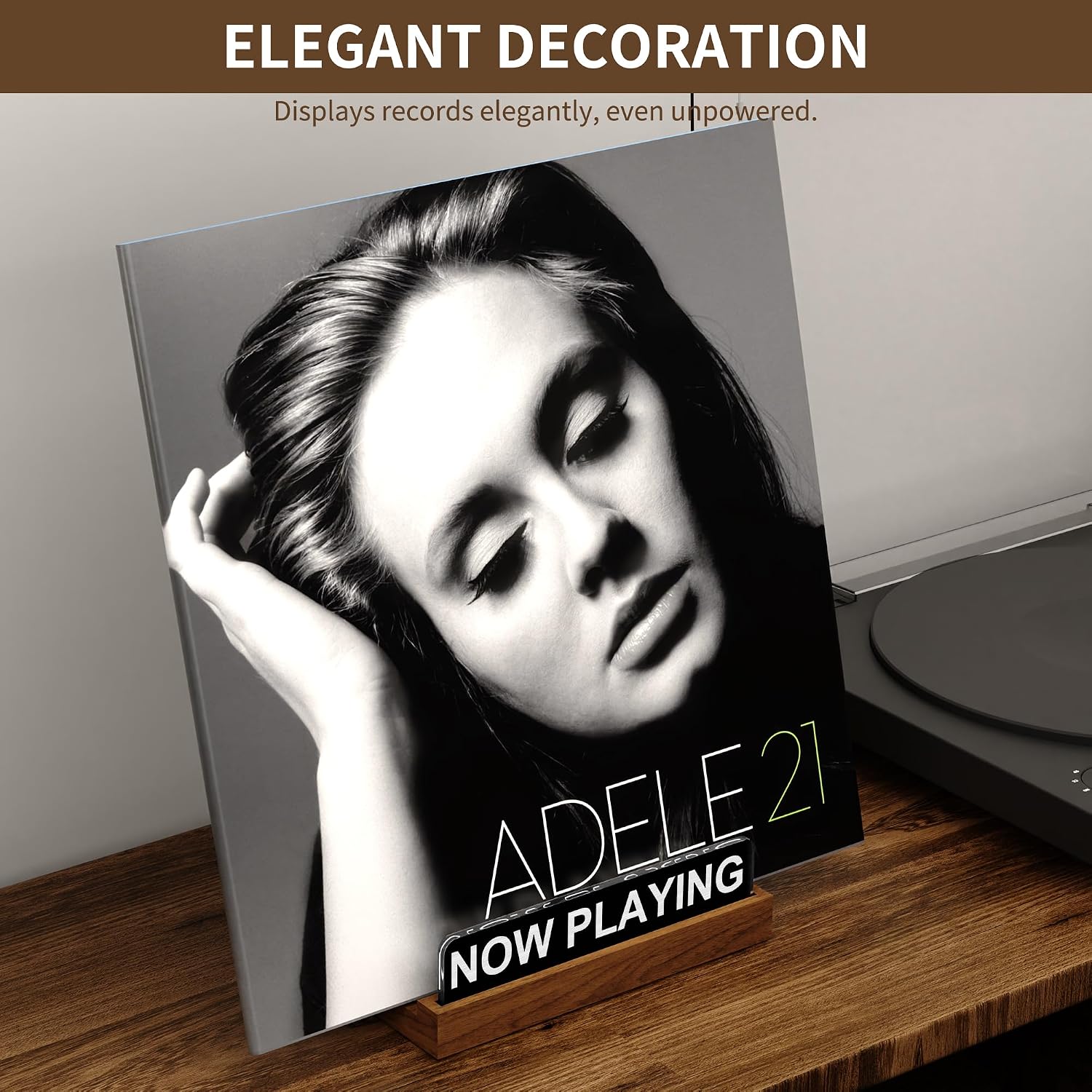 Now Playing Vinyl Record Stand , Light Up Album Display Holder , Vinyl Record Display , Album Player Stand with