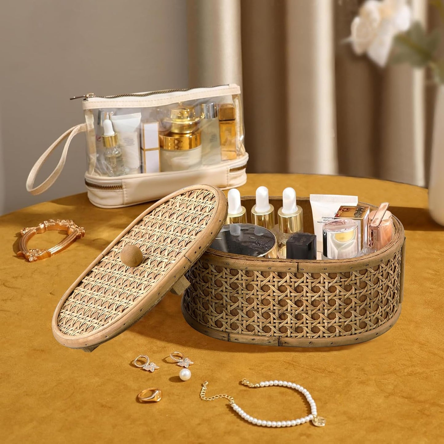 Hand-Woven Display Boxes for Organizing Jewelry / Classic Brown