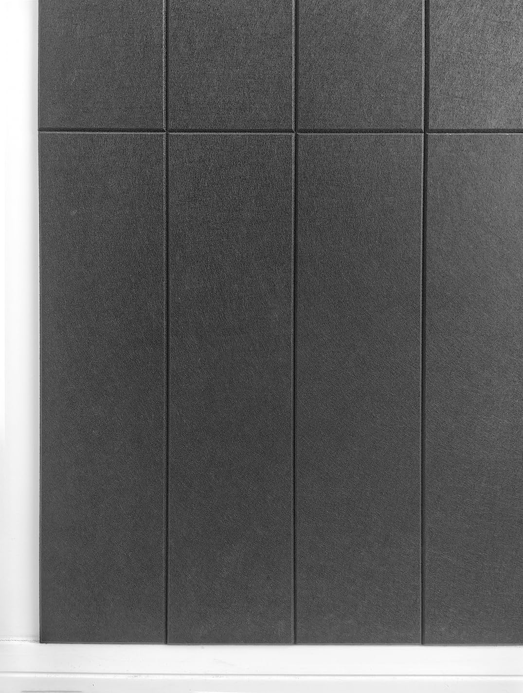 Shiplap Felt Wall Panels, Black, 24 Pack, Modern Wall Paneling, Peel and Stick, Sound Absorbing, 23.25 sq ft