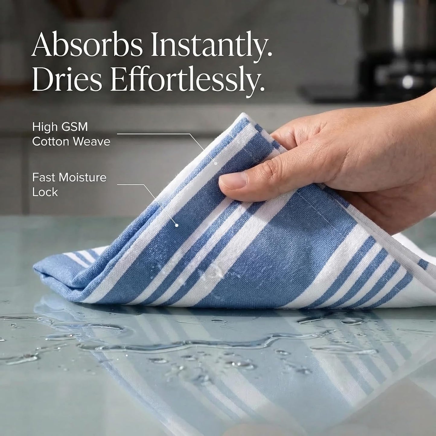 Urban Villa Kitchen Towels 100% Cotton Dish Towels for Kitchen (Set of 6) 20”x30” Dish Cloths Highly Absorbent Kitchen