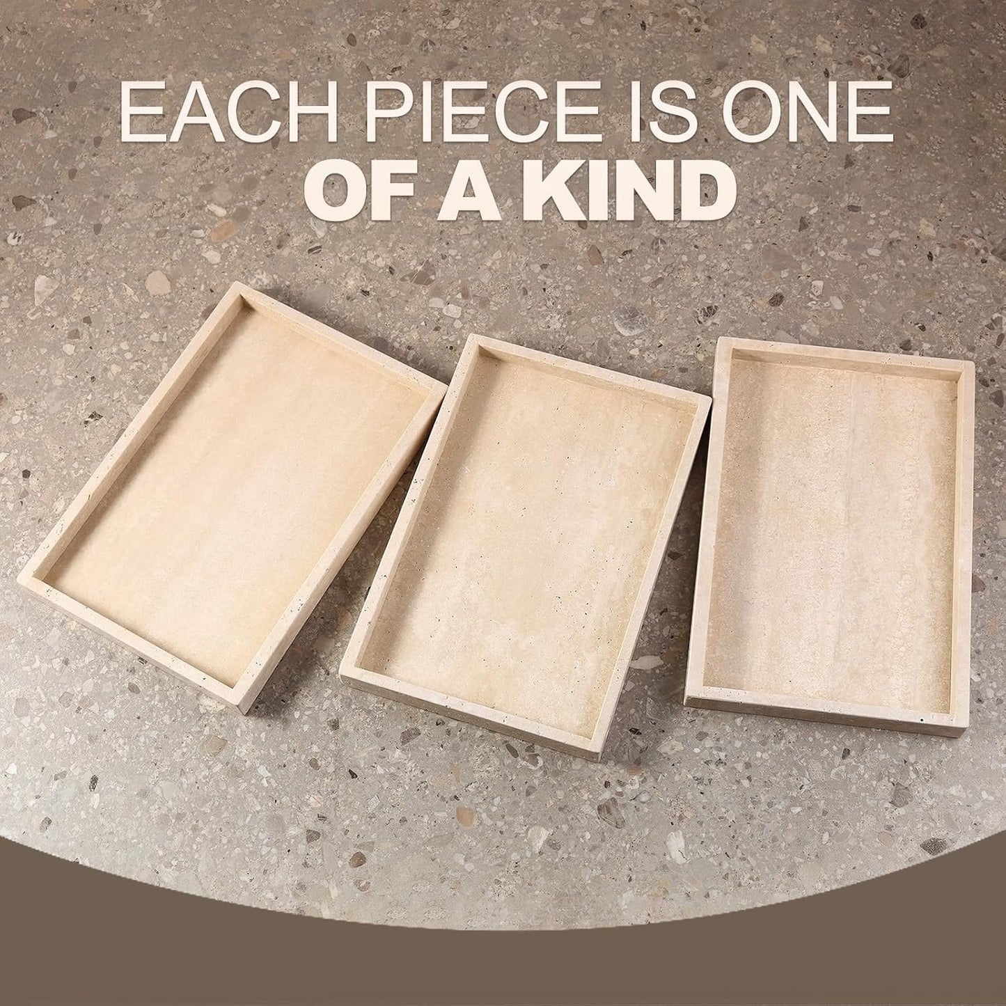Travertine Tray / Perfume Candle Storage / Roman Travertine / 12 x 8 / Natural