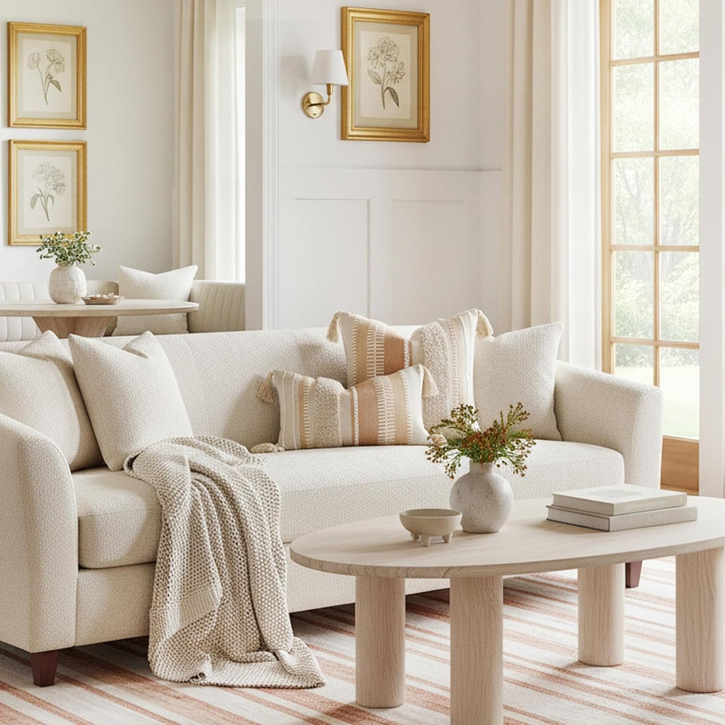 Throw Pillow Cover / 20 x 20 / Cream