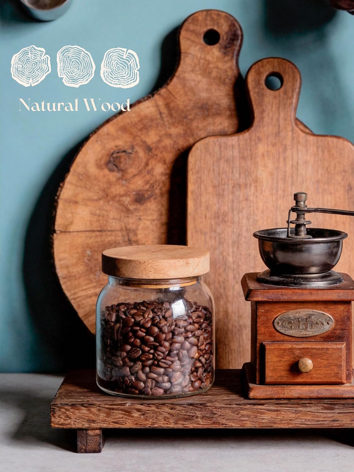 Wood Riser Pedestal Stand / Brown / 12 x 7