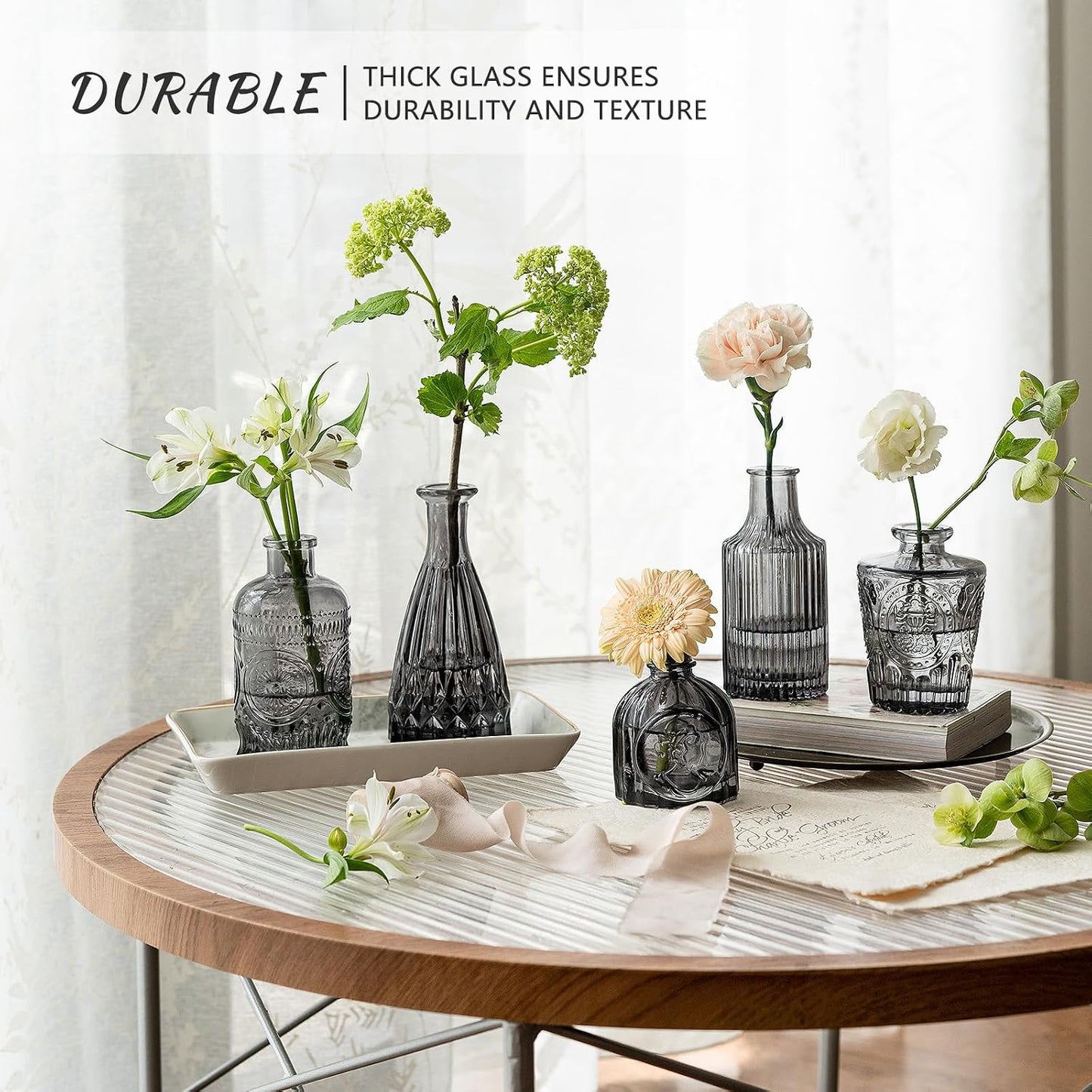Mini Vintage Vase for Rustic / Black / Set of 12