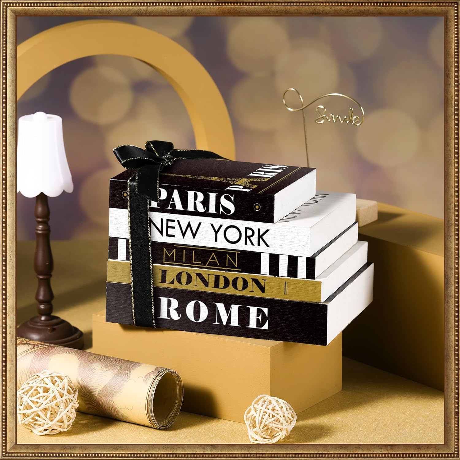 Wooden Books Decor / Set of 5
