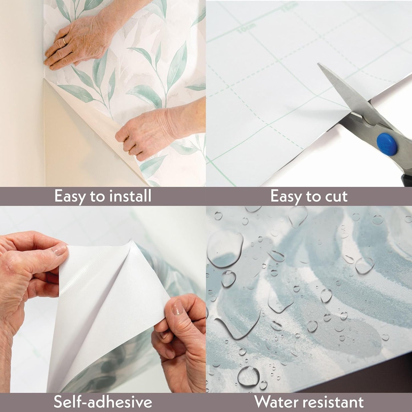 Peel and Stick Wallpaper Roll Design in Vinyl Sticker Paper / Impossible 2 Forget / 17.5 x 216
