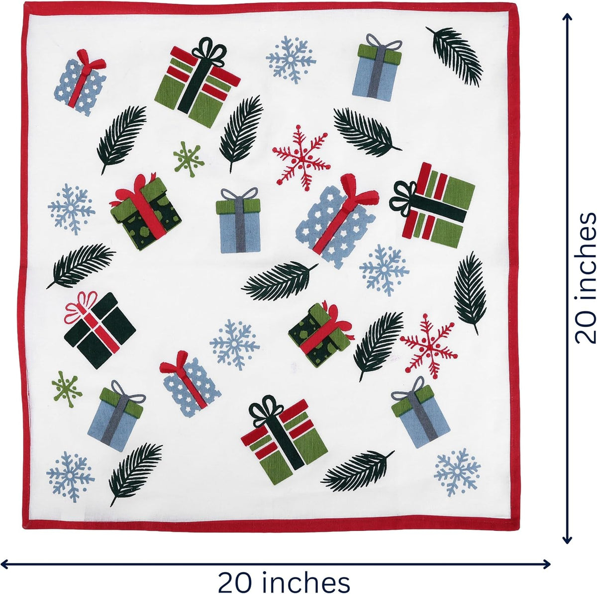 FINGERCRAFT Cloth Napkins Set of 12 Cotton Linen, 20x20 Inch, Wonderland | Mitered corner, washable, soft, absorbent