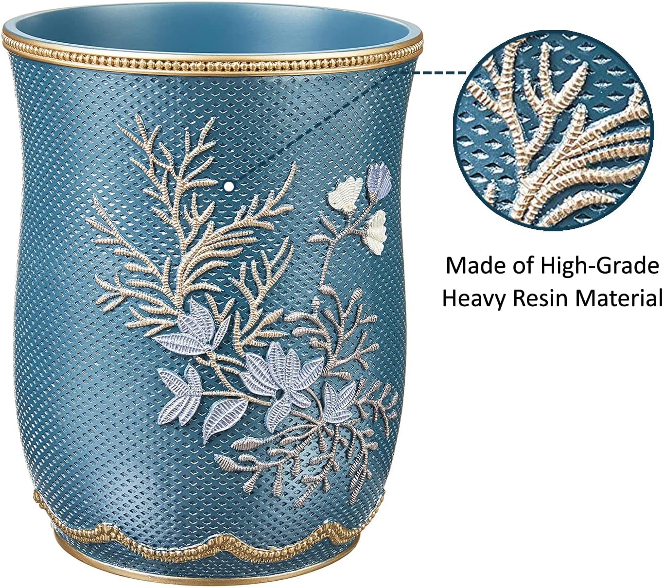 Zahari Home 2pc Capri Bathroom Decor Set Waste Basket for Bathroom & Tissue Cover Modern Classic Decor Stylish Unique