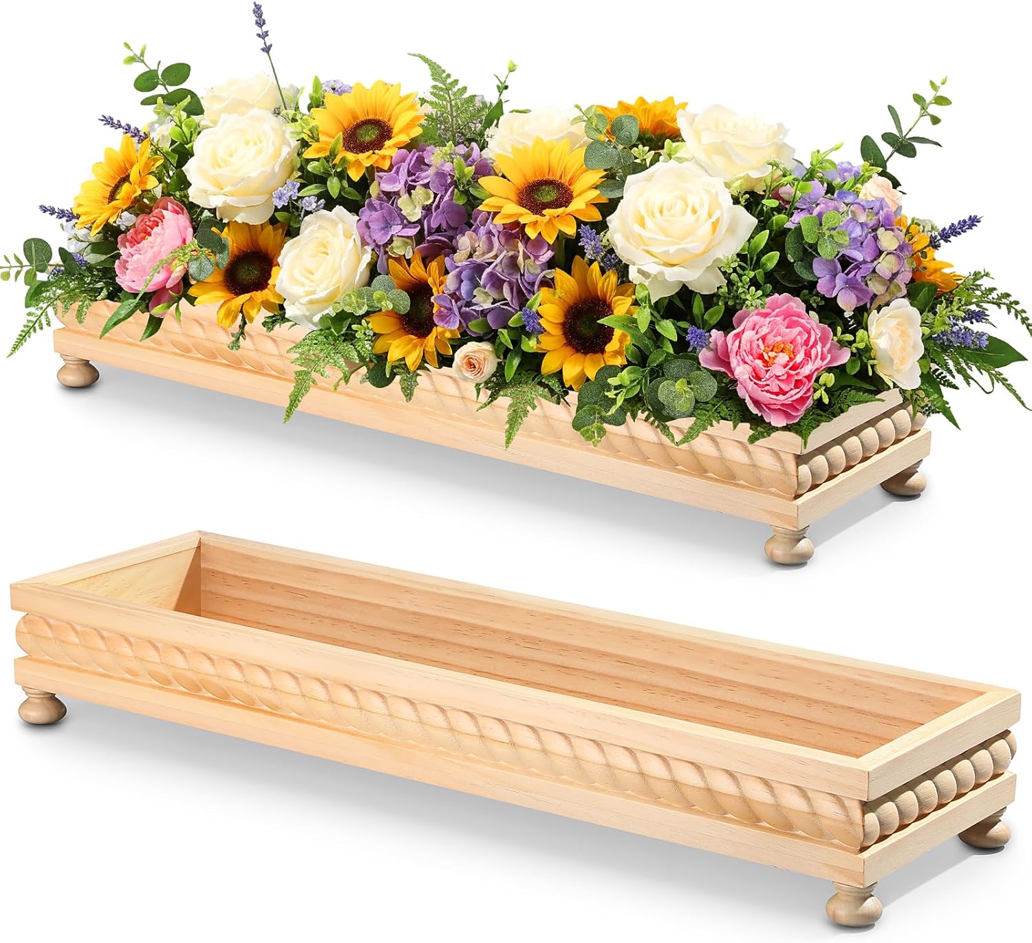 Spring Decorative Wooden Tables Centerpiece Tray / Wood / Set of 24