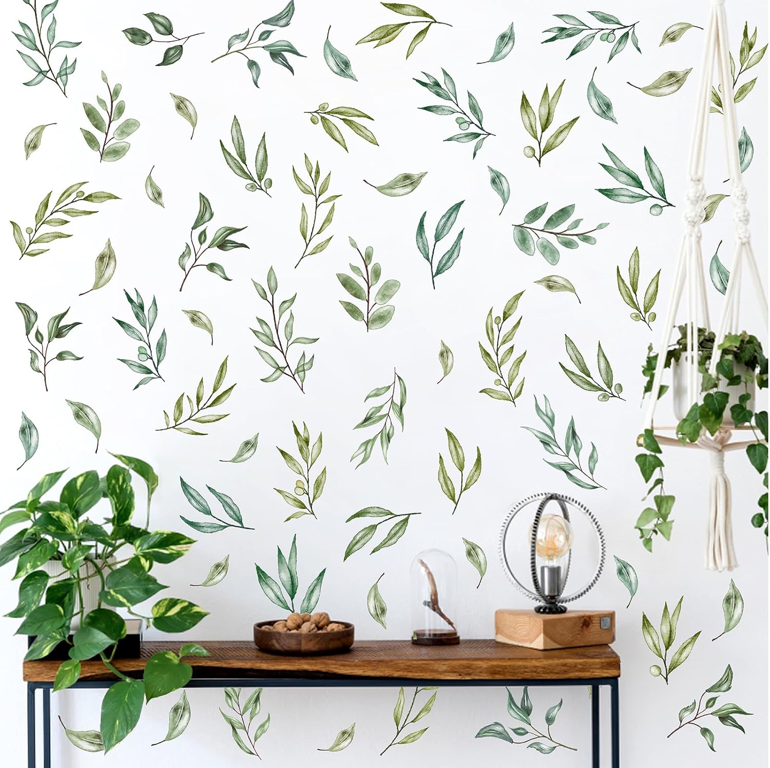 Wall Stickers Green Tree Leaf Wall Stickers Boho Leaf Decal Modern Leaves Wall Decals / Green Leaves