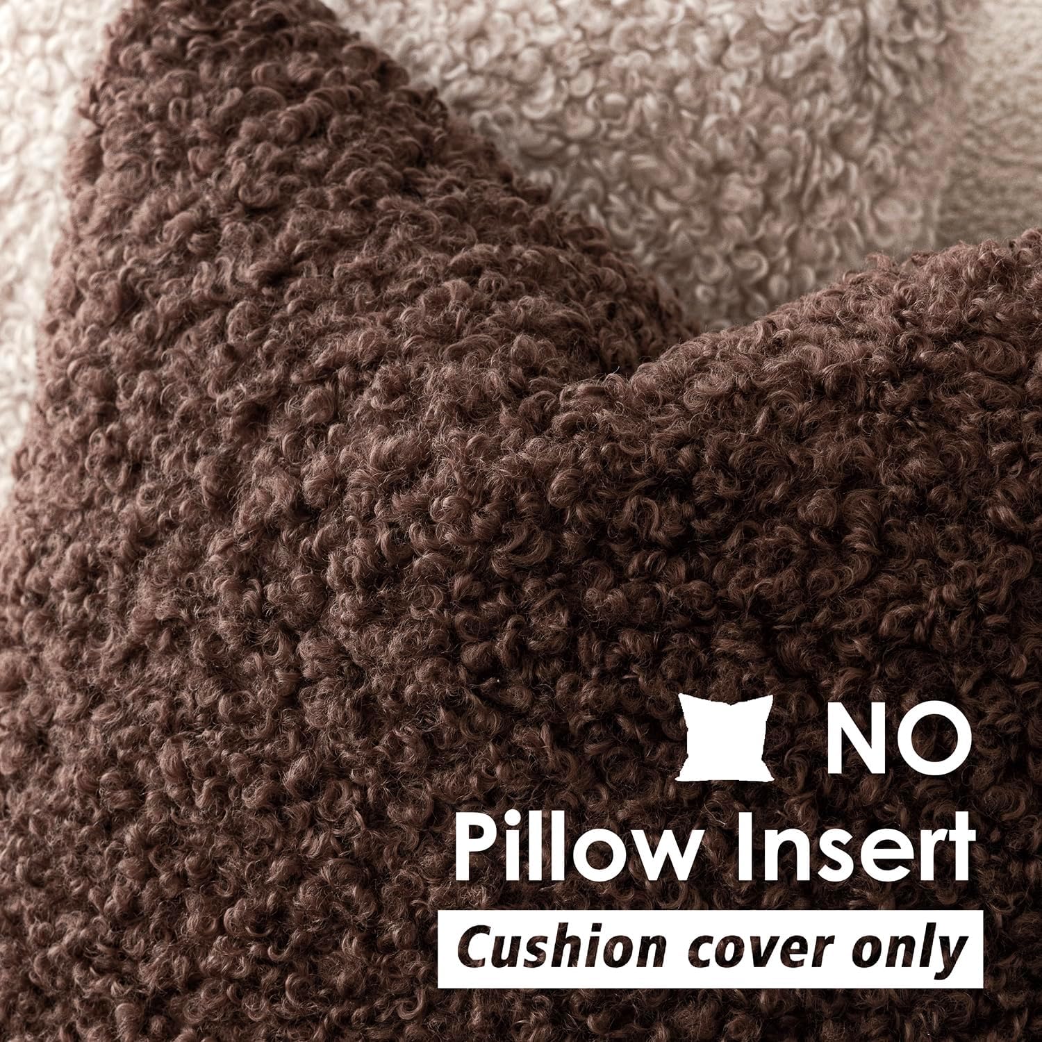 Faux Fur Throw Pillow Cover Accent Sherpa Furry Pillow / 18 x 18 / Beaver Fur / Red / Set of 2