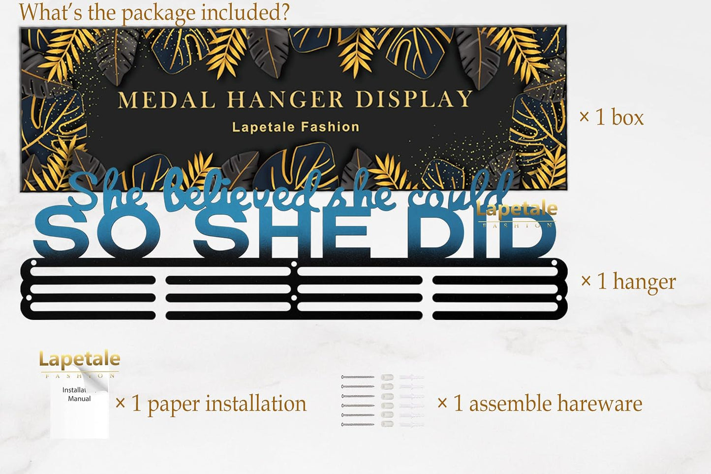 Race Medal Holder Wall Hanger,Marathon Medal Display and Runner Medal Hanger Display,Bib Running Medal Display, Running
