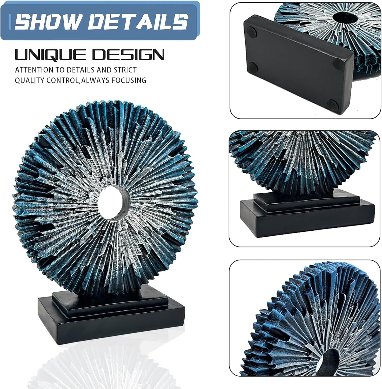 Abstract Statue / Creative Round Line Ornament / Blue / Round Statue